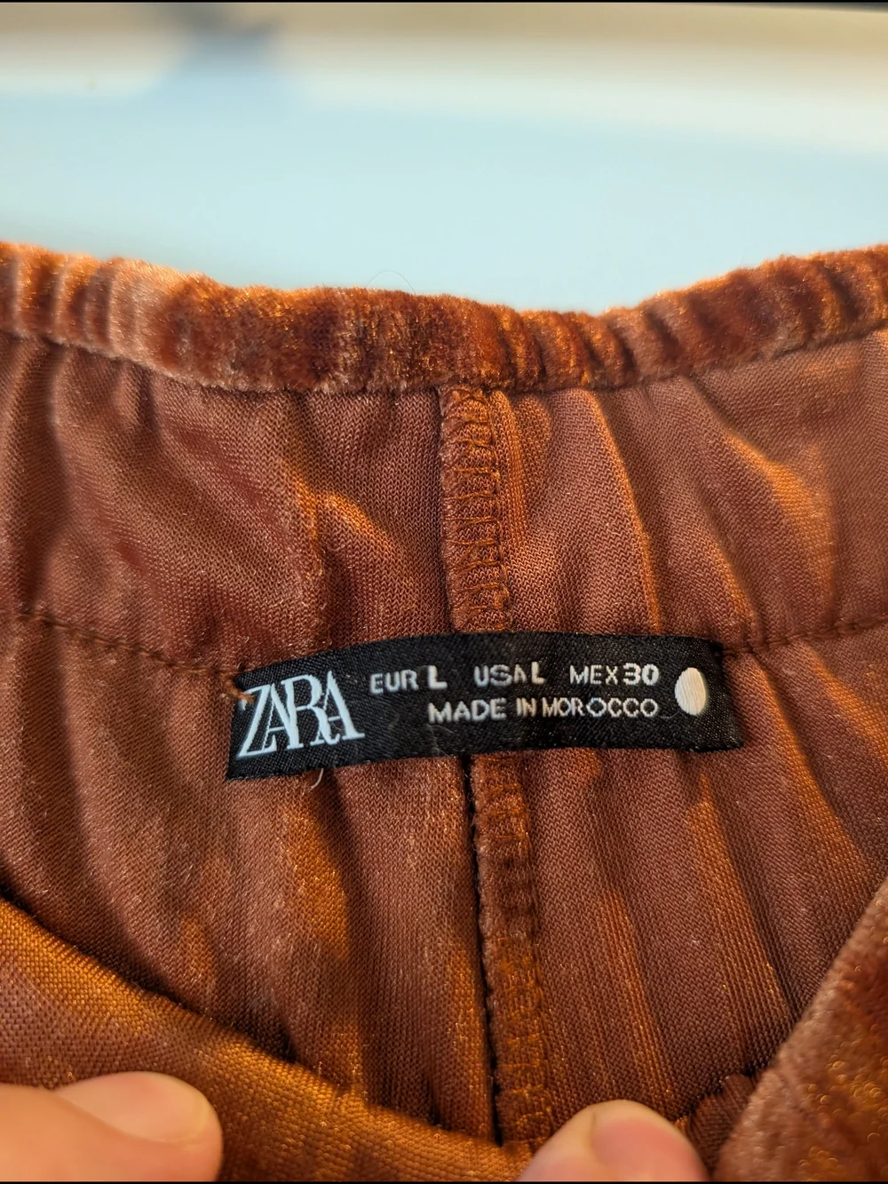ZARA Copper Crushed Velvet Skirt Over Pants Combo Overlay Set Size